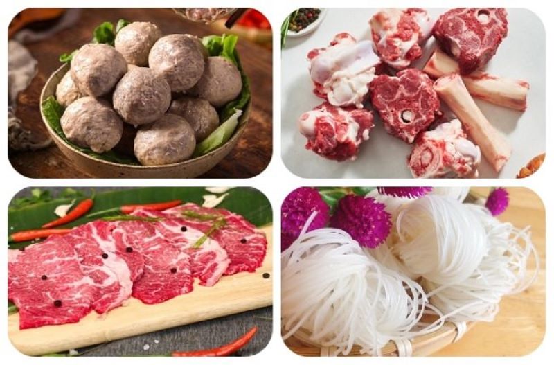 Chặt xương ống và cắt thịt heo thành những miếng vừa ăn