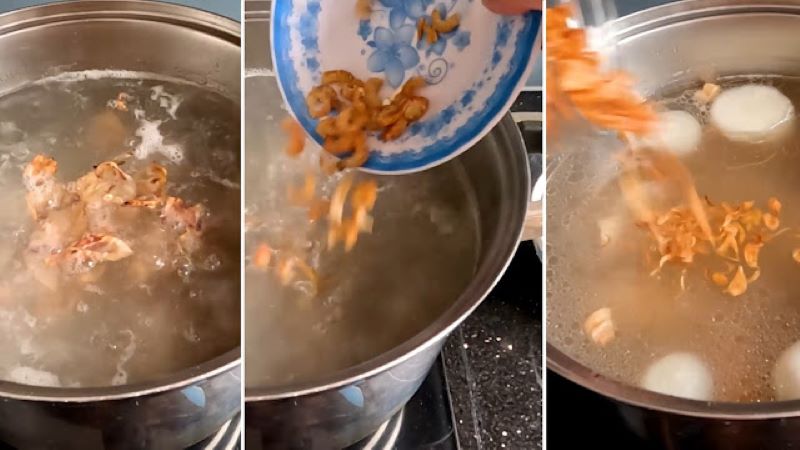 Thêm chút hành phi để hoàn thành nồi nước lèo đậm vị