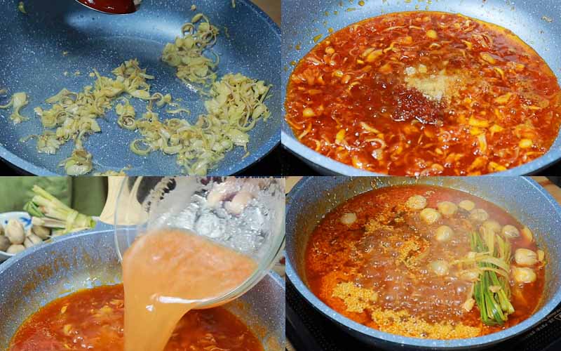 Nấu sa tế cho nước lẩu