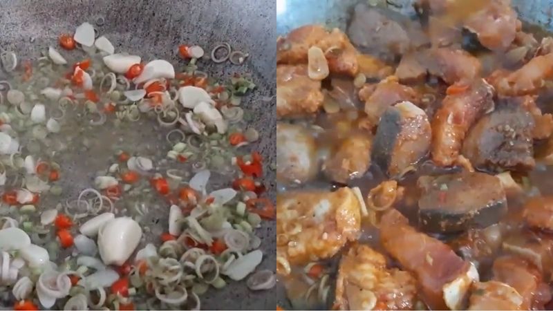 Ảnh 6: Xào thịt cá đuối vào đảo đến khi săn và đậm đà gia vị