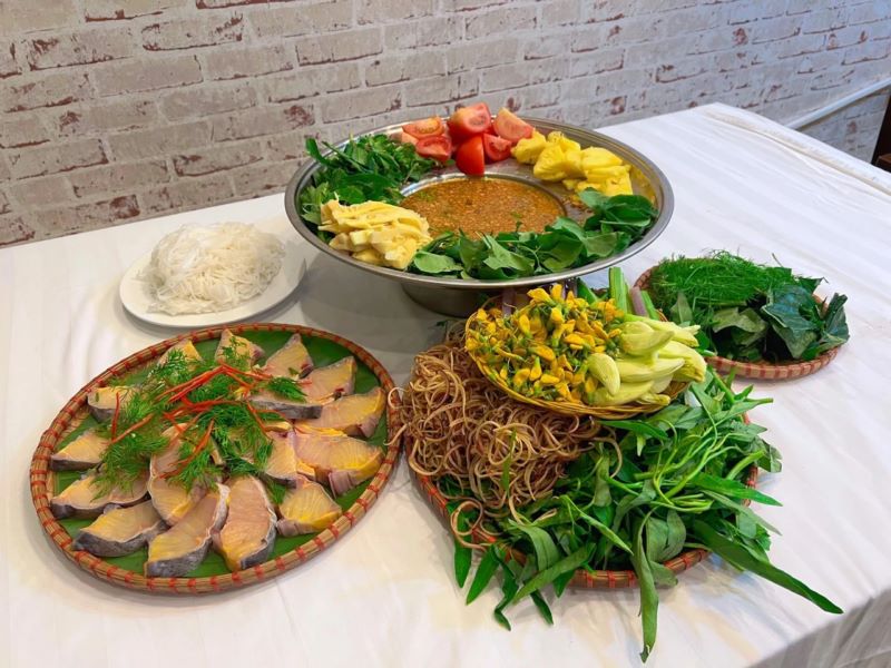 Nguyên liệu nấu lẩu cá tầm măng chua siêu ngon