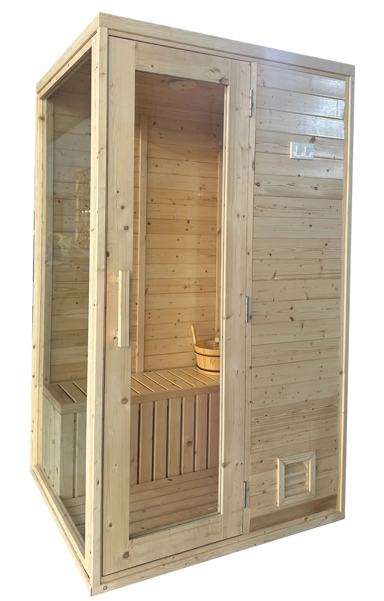 Phòng xông hơi khô (sauna) cửa gỗ 1 – 2 người l Phong xong hoi kho cua go 1