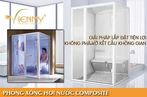 phòng xông hơi nước composite khung nhôm kính